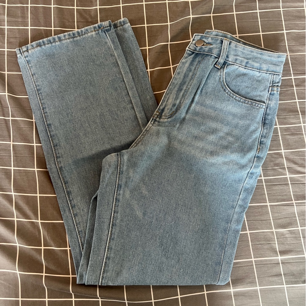 Blue Straight Leg Jeans